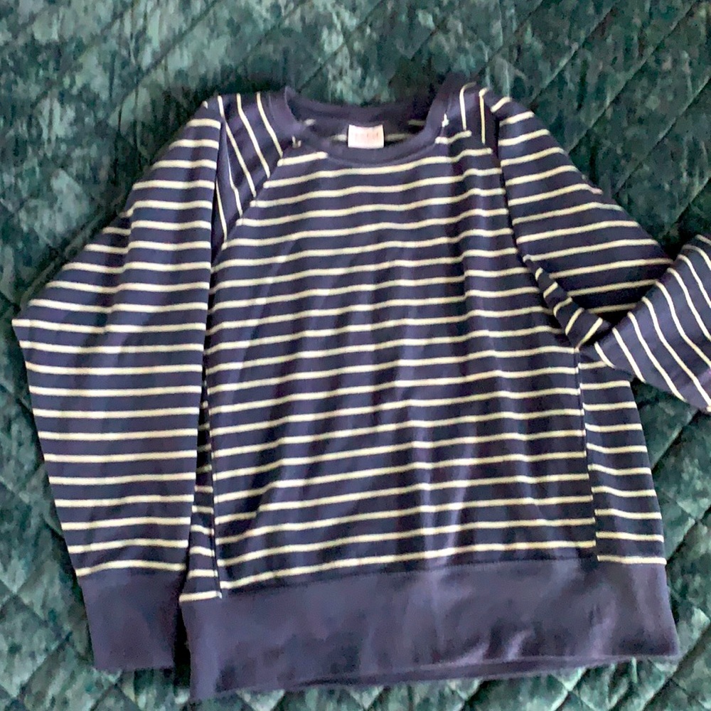 Maternity blue striped sweatershirt